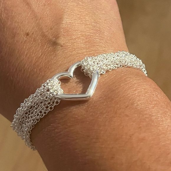 The Mesh Chain Heart Toggle Bracelet 925 - Picture 6 of 14